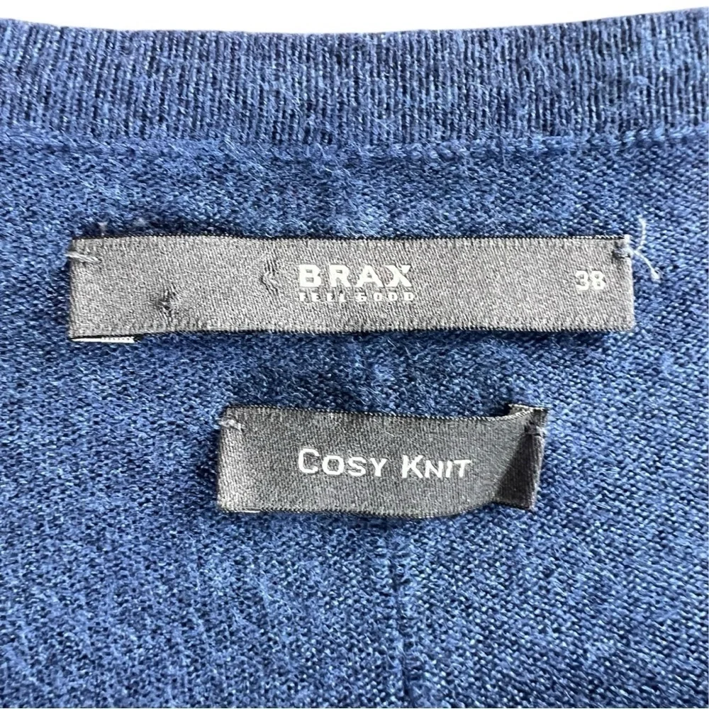 Brax Women's Merino Cashmere Knit Sweater In Dark Blue Size 38 (S)